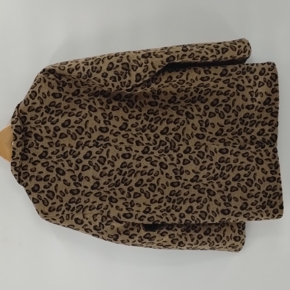 Ellison one button coat jacket size large fleece feel with pockets animal print - Picture 8 of 11